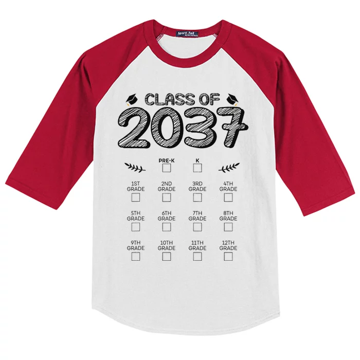 Class Of 2037 Graduation First Day Of School Grow With Me Kids Colorblock Raglan Jersey