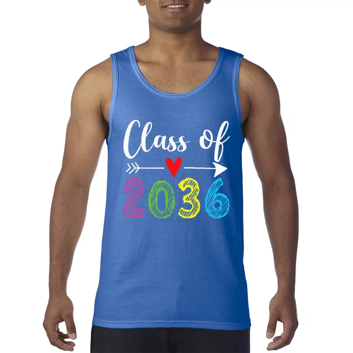 Class Of 2036 Grow With Me Prek Kindergarten Graduation Tank Top