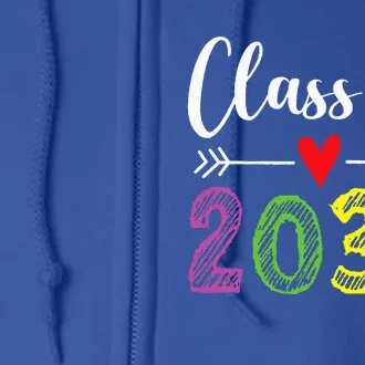 Class Of 2036 Grow With Me Prek Kindergarten Graduation Full Zip Hoodie