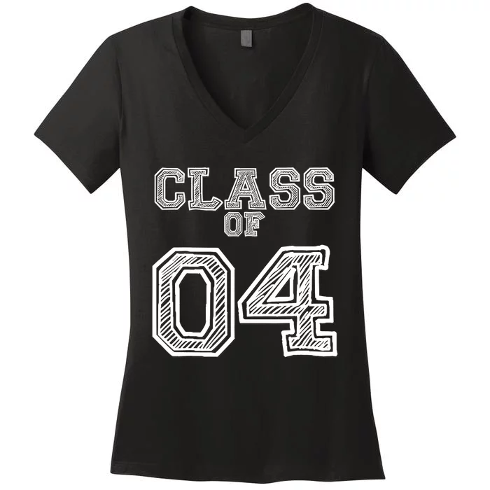 Class of 2004 for High School, College Class Reunion Women's V-Neck T-Shirt