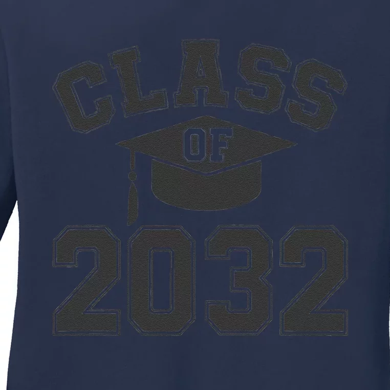 Class Of 2032 Grow With Me First Day Of Kindergarten Gift Ladies Long Sleeve Shirt