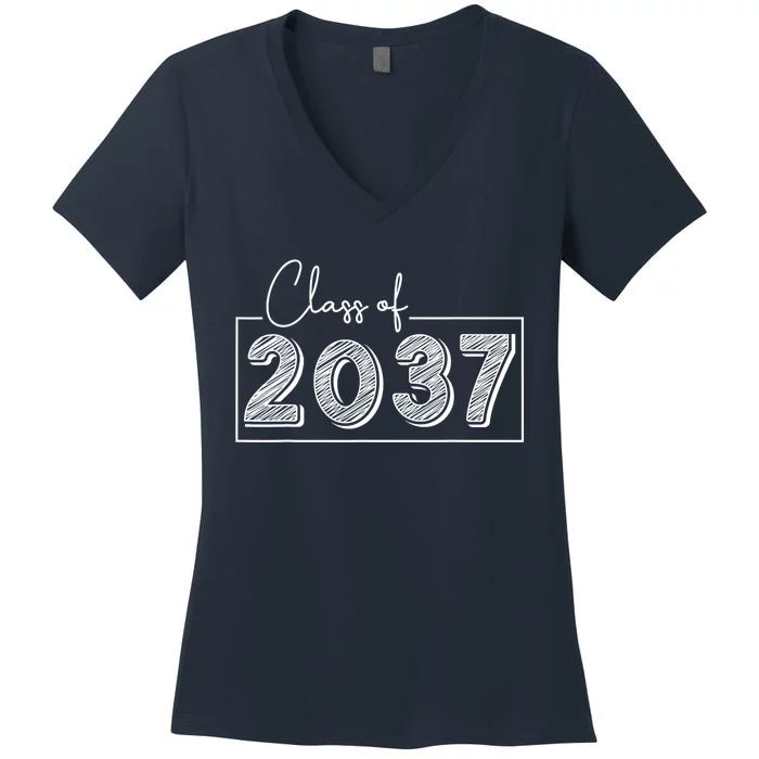 Class Of 2037 Grow With Me Women's V-Neck T-Shirt