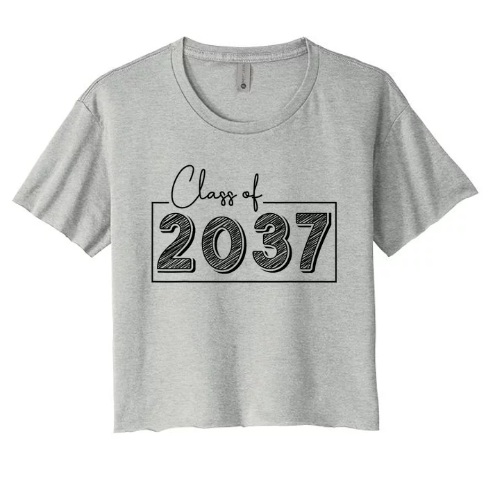 Class Of 2037 Grow With Me Women's Crop Top Tee