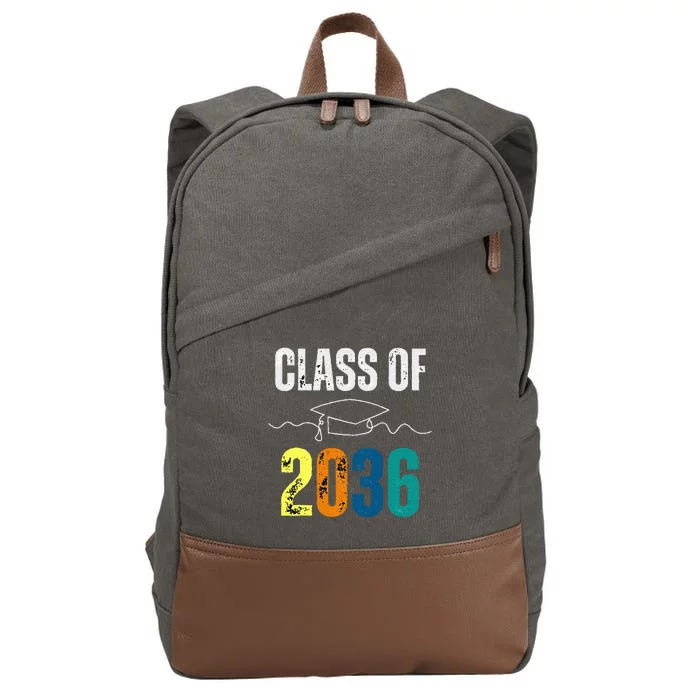 Class Of 2036 Grow With Me First Day Kindergarten Graduation Cotton Canvas Backpack