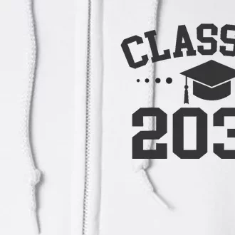 Class Of 2035 Grow With Me Space For Handprints On The Back Full Zip Hoodie