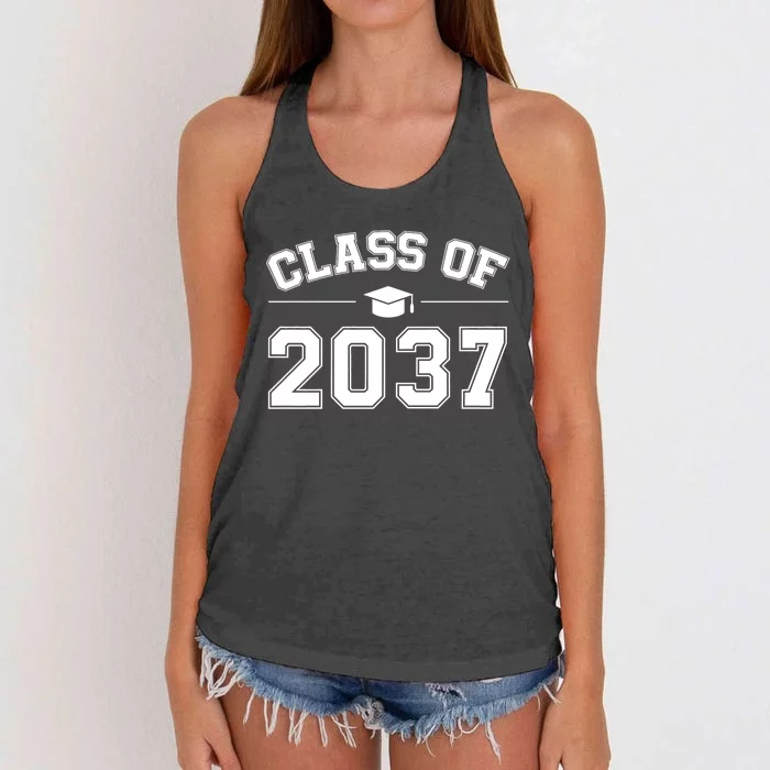 Class Of 2037 Grow With Me Women's Knotted Racerback Tank