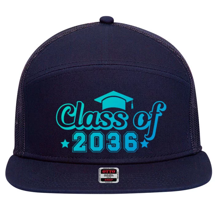 Class Of 2036 Grow With Me Gift First Day Of Kindergarten Gift 7 Panel Mesh Trucker Snapback Hat