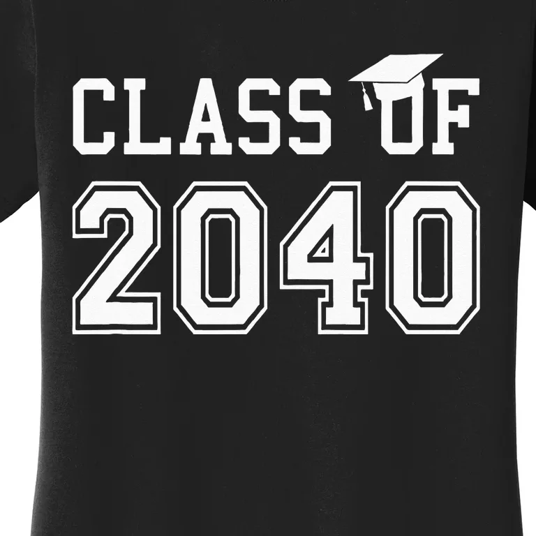 Class Of 2040 Graduation Hat Gift Future School Graduate Women's T-Shirt