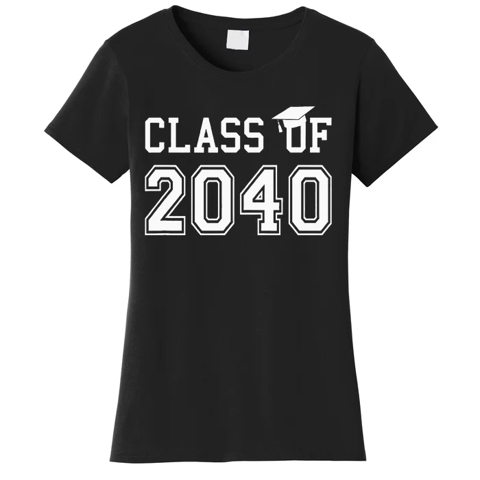 Class Of 2040 Graduation Hat Gift Future School Graduate Women's T-Shirt