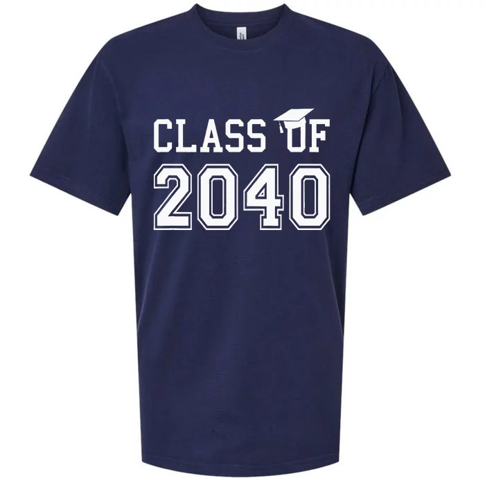 Class Of 2040 Graduation Hat Gift Future School Graduate Sueded Cloud Jersey T-Shirt