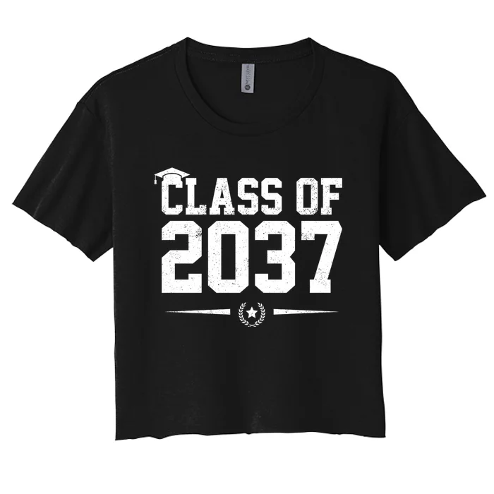 Class Of 2037 Grow With Me Women's Crop Top Tee