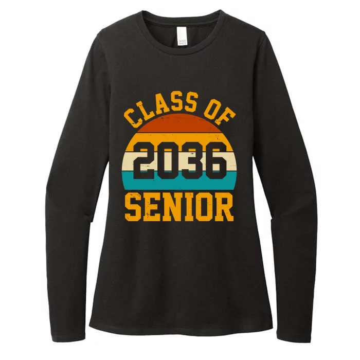 Class Of 2036 Senior Retro Sunset Womens CVC Long Sleeve Shirt