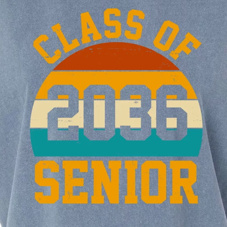 Class Of 2036 Senior Retro Sunset Garment-Dyed Women's Muscle Tee