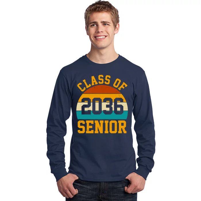 Class Of 2036 Senior Retro Sunset Long Sleeve Shirt