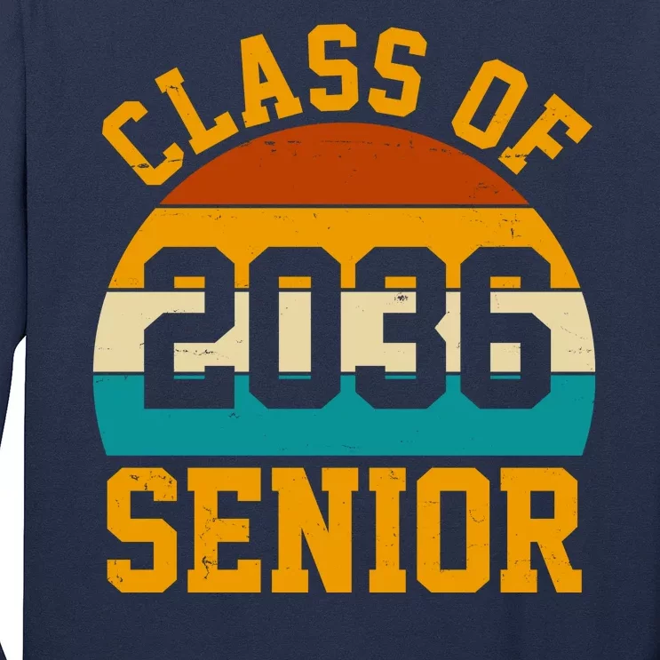 Class Of 2036 Senior Retro Sunset Long Sleeve Shirt