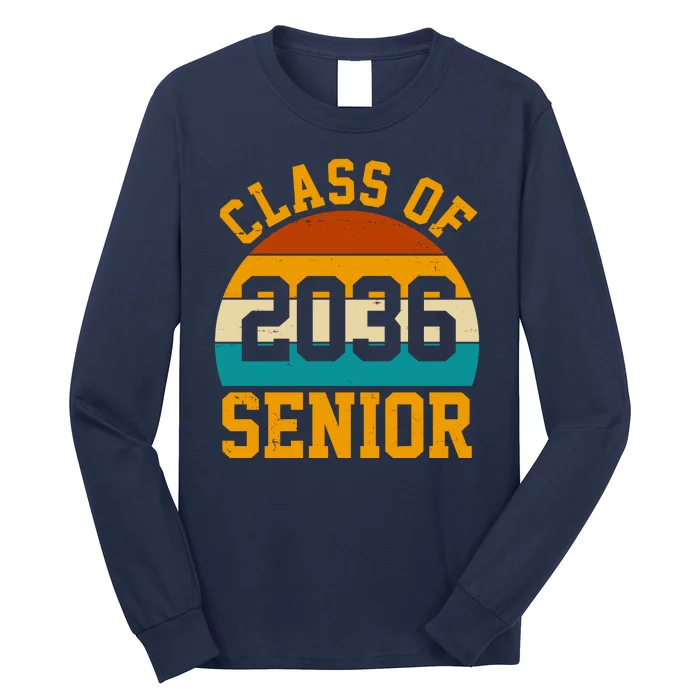 Class Of 2036 Senior Retro Sunset Long Sleeve Shirt