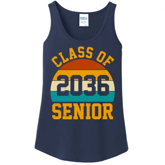 Class Of 2036 Senior Retro Sunset Ladies Essential Tank