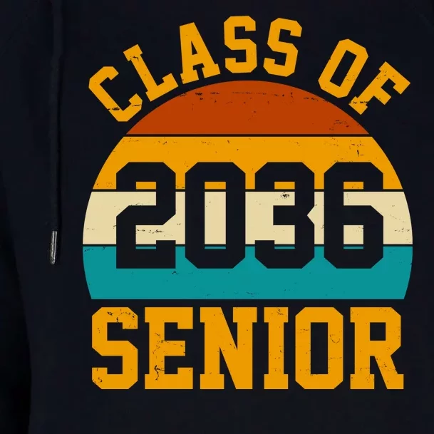 Class Of 2036 Senior Retro Sunset Womens Funnel Neck Pullover Hood