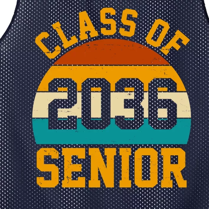 Class Of 2036 Senior Retro Sunset Mesh Reversible Basketball Jersey Tank