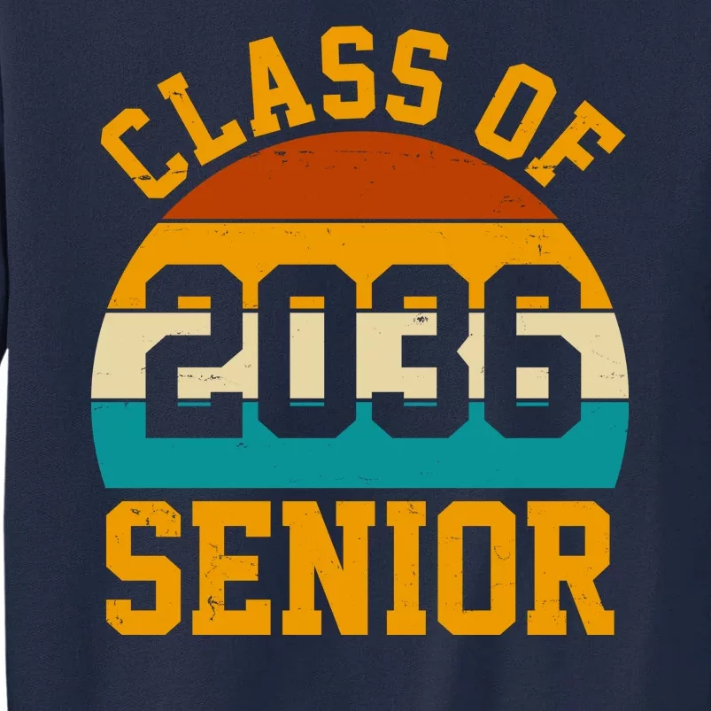 Class Of 2036 Senior Retro Sunset Tall Sweatshirt