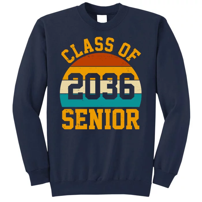 Class Of 2036 Senior Retro Sunset Tall Sweatshirt