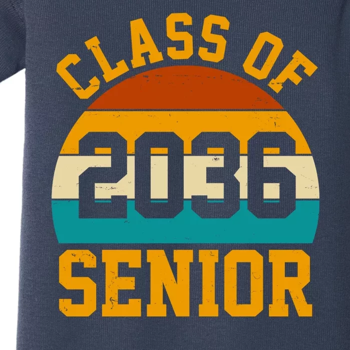 Class Of 2036 Senior Retro Sunset Baby Bodysuit