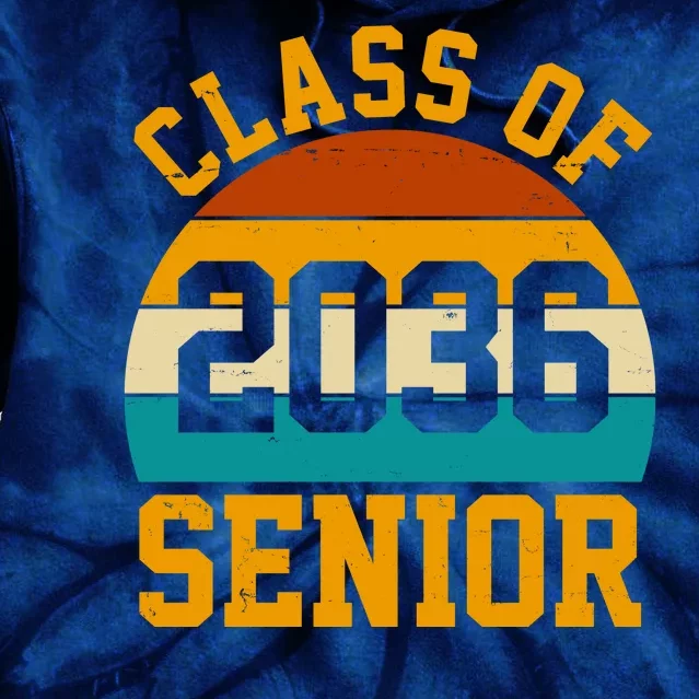 Class Of 2036 Senior Retro Sunset Tie Dye Hoodie