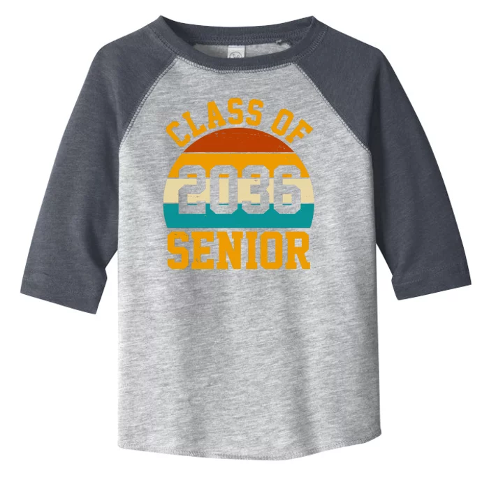 Class Of 2036 Senior Retro Sunset Toddler Fine Jersey T-Shirt