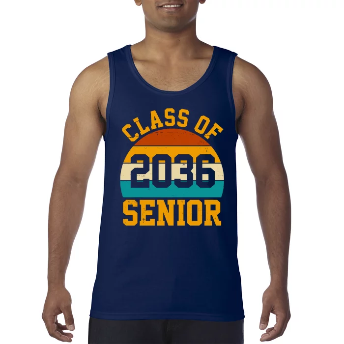 Class Of 2036 Senior Retro Sunset Tank Top