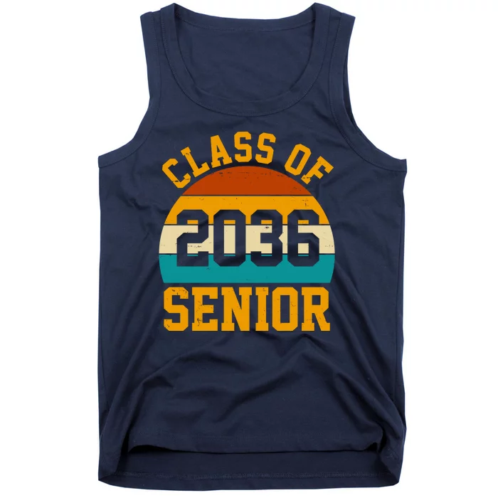 Class Of 2036 Senior Retro Sunset Tank Top