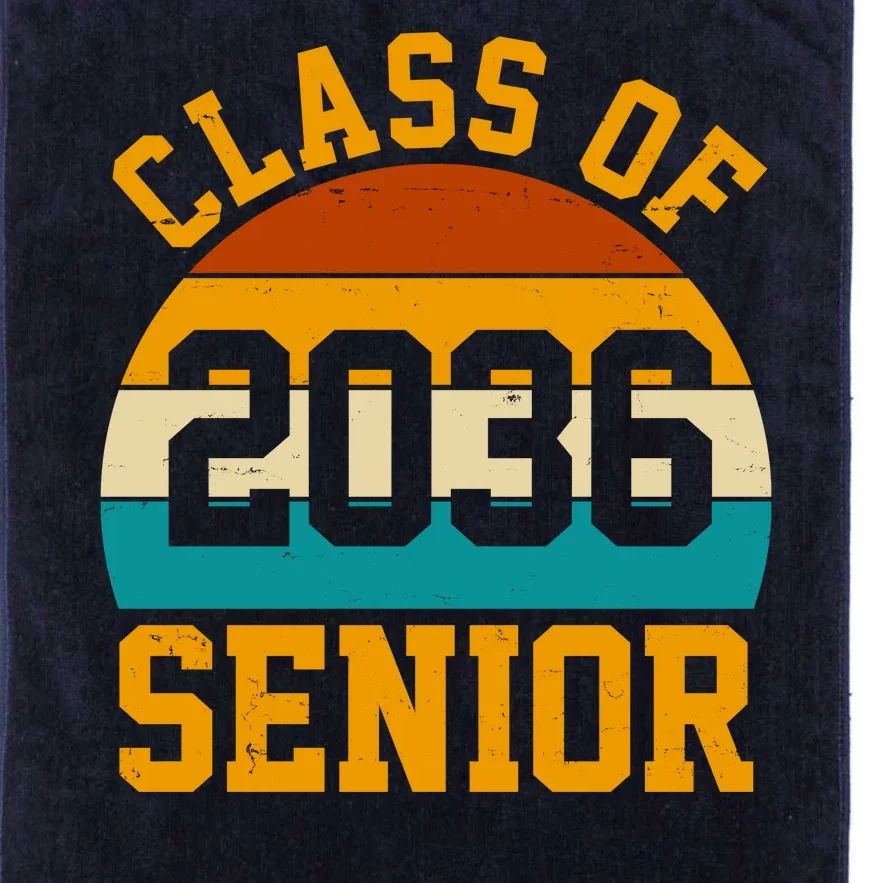 Class Of 2036 Senior Retro Sunset Platinum Collection Golf Towel