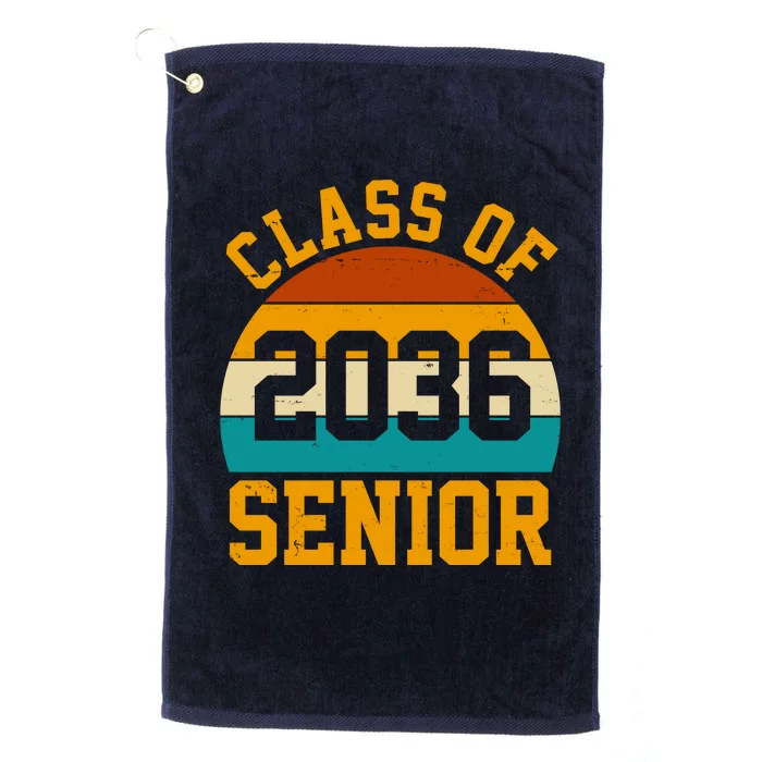 Class Of 2036 Senior Retro Sunset Platinum Collection Golf Towel