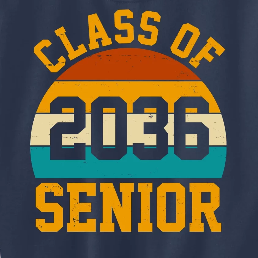 Class Of 2036 Senior Retro Sunset Kids Sweatshirt