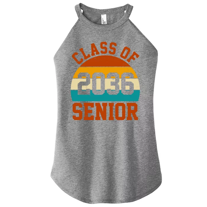 Class Of 2036 Senior Retro Sunset Women’s Perfect Tri Rocker Tank