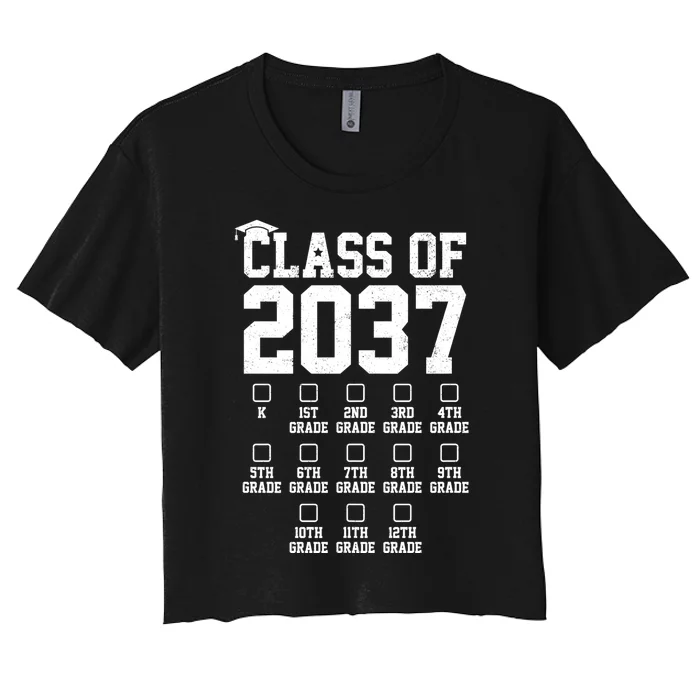 Class Of 2037 Grow With Me Women's Crop Top Tee