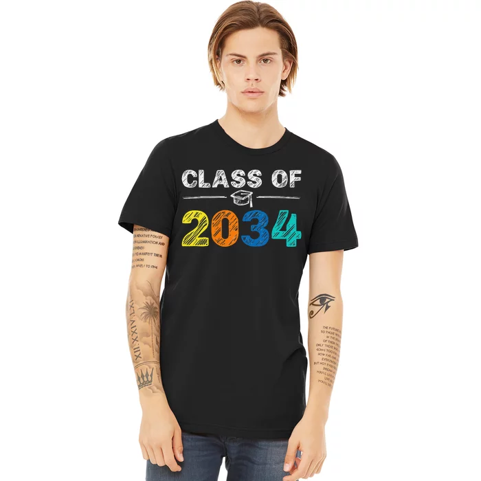 Class of 2034 Grow With Me First Day of School Graduation Premium T-Shirt