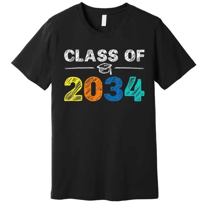 Class of 2034 Grow With Me First Day of School Graduation Premium T-Shirt