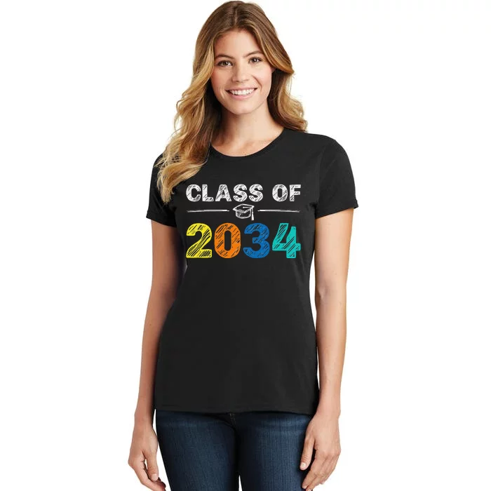 Class of 2034 Grow With Me First Day of School Graduation Women's T-Shirt