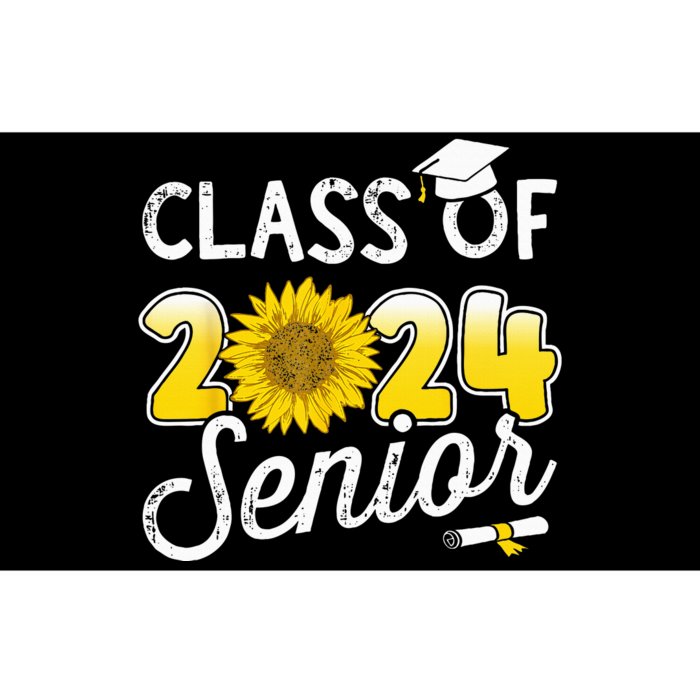 Class of 2024 senior graduate with sunflower for graduation Bumper Sticker