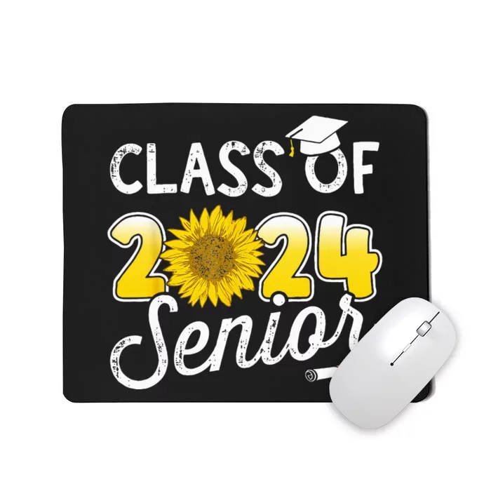 Class of 2024 senior graduate with sunflower for graduation Mousepad