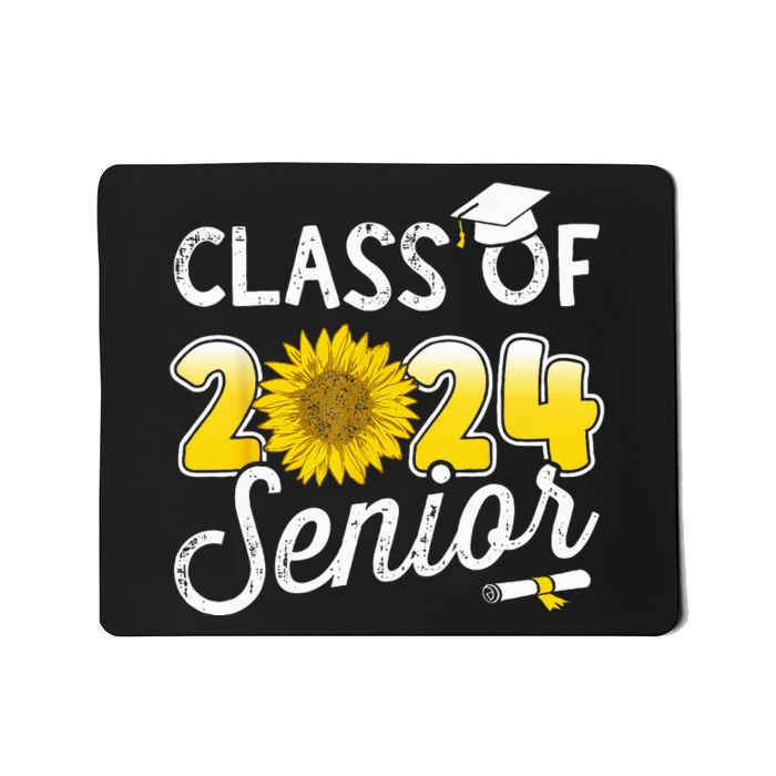 Class of 2024 senior graduate with sunflower for graduation Mousepad