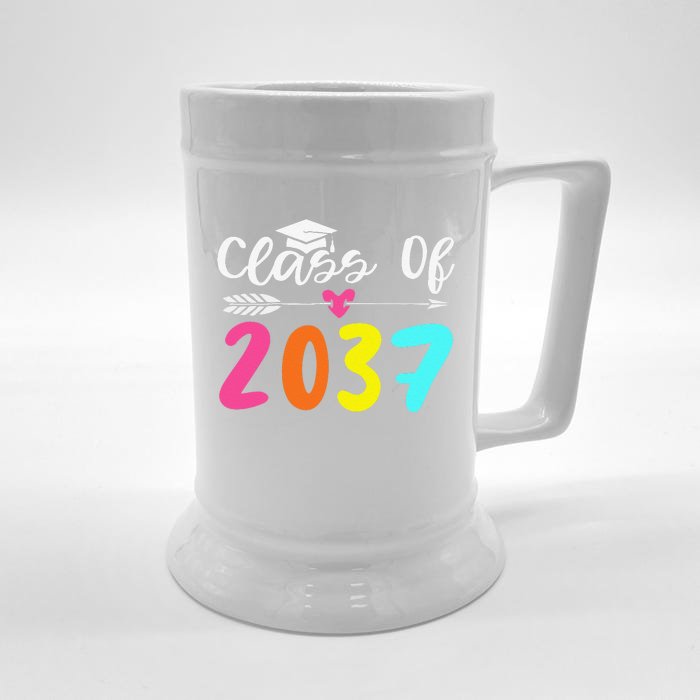 Class Of 2037 Grow With Me Graduation First Day Of School Love Front & Back Beer Stein