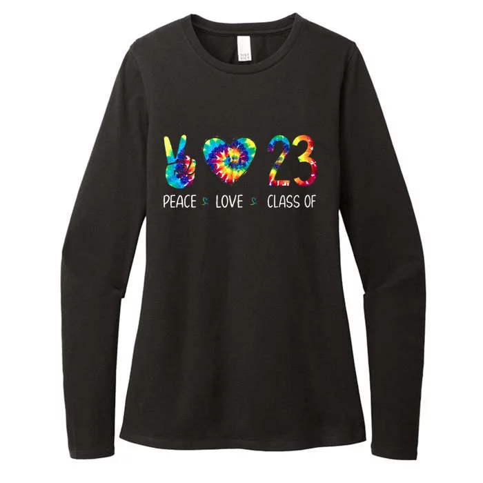 Class Of 23 Peace Love Tie Dye For Senior Graduation Womens CVC Long Sleeve Shirt