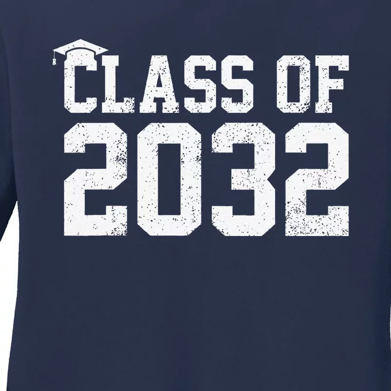 Class Of 2032 Grow With Me Graduation First Day Of School Ladies Long Sleeve Shirt