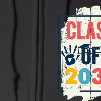 Class Of 2036 Grow With Me Graduation 1st Day School Senior Full Zip Hoodie