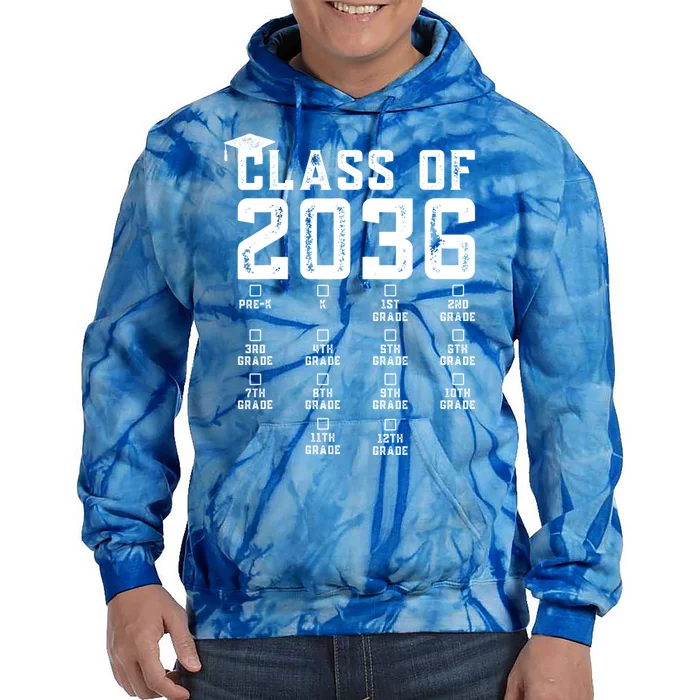 Class Of 2036 Grow With Me Shirt With Space For Checkmarks Tie Dye Hoodie