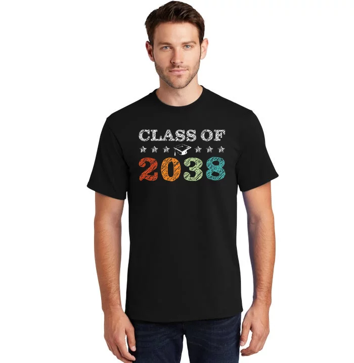 Class Of 2038 Grow With Me First Day School Back To School Tall T-Shirt