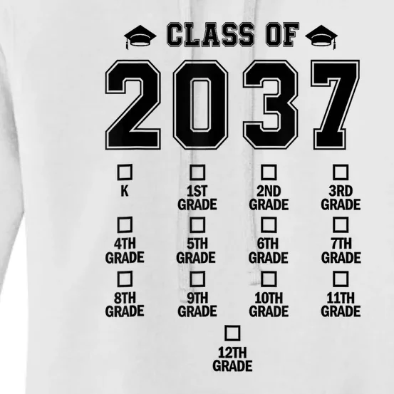 Class Of 2037 Grow With Me Prek To 12th Grade Gift Women's Pullover Hoodie