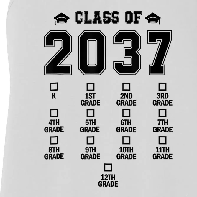 Class Of 2037 Grow With Me Prek To 12th Grade Gift Women's Racerback Tank