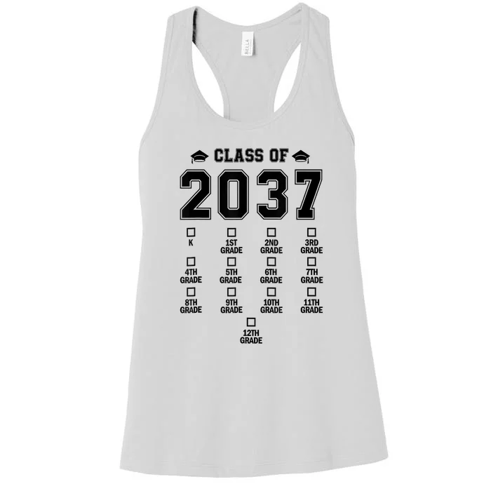 Class Of 2037 Grow With Me Prek To 12th Grade Gift Women's Racerback Tank